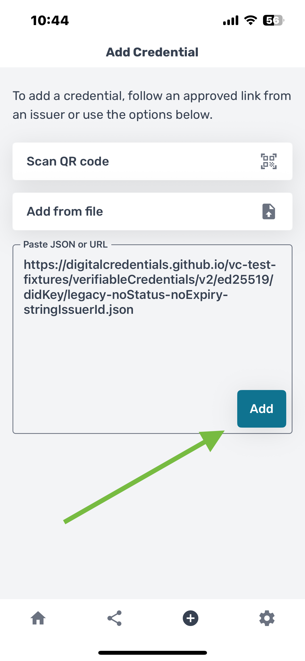 Example credential preview